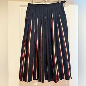 Club Monaco Navy A-Line Skirt with Red and White Stripes